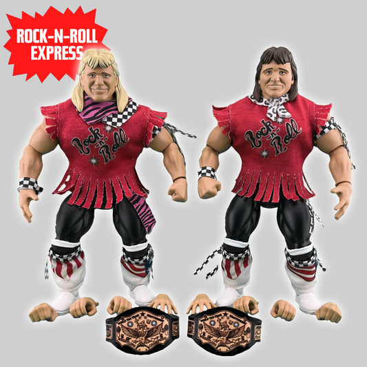 Remco PowerTown AllStar Wrestlers Series 1: Rock 'n' Roll Express 2-Pack!