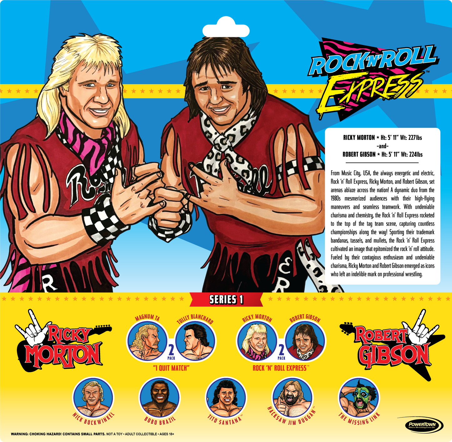 Remco PowerTown AllStar Wrestlers Series 1: Rock 'n' Roll Express 2-Pack!