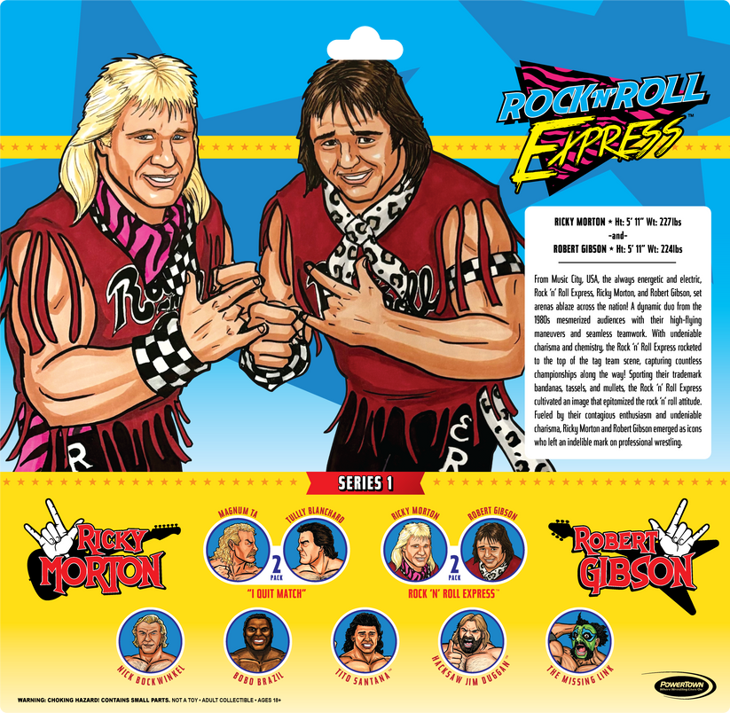 Remco PowerTown AllStar Wrestlers Series 1: Rock 'n' Roll Express 2-Pa ...